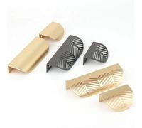 LTYKNGH Tirador Oculto Tiradores ocultos modernos en forma de hoja, tiradores cajón, perilla hojas, armario dorado aleación Zinc con tornillos, manijas for muebles, 1 ud(Pearl-Grey-big)