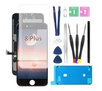 LTZGO Pantalla Táctil Compatible con iPhone 8 Plus A1864 A1897 A1898 Negro LCD Reemplazo Display Digitalizador Táctil Vidrio con Kits de Herramientas de reparación, A'd’hesivo