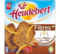 LU Heudebert - Biscotte de fibra Plus 280 g, lote de 3