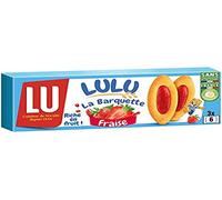 LU - LULU el cuenco - Cuenco suave con relleno de fresa - Galletas personalizadas - Ideal para el aperitivo de los niños - Sin colorantes ni conservantes - 4 paquetes de 120 g cada uno