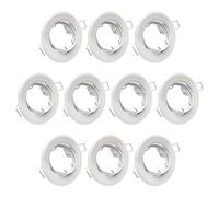 Lu-Mi 10x Juego De Proyectores focos empotrables led Gu10-10 Unidades De Bastidor De Montaje De Blanco, Incl. Zócalo Gu10 Para Lámparas De Leds O Halógenas, Giratorio 30°, Redondo