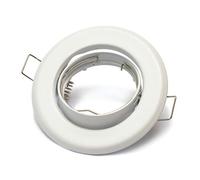 Lu-Mi GU10 Juego de foco empotrado LED - 1 Unidad de marco óptico de montaje blanco, incl. zócalo GU10 para leds o lámparas halógenas, giratorio 30°, redondo