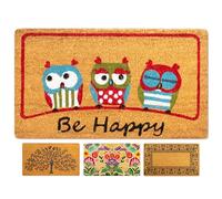 LUA VIKA Felpudo Entrada casa Originales - Be Happy - 40x70 cm - Alfombra Entrada casa Exterior e Interior - Felpudo Coco - Resistente y Antideslizante