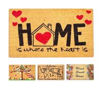 LUA VIKA Felpudo Entrada casa Originales - Corazón - 40x70 cm - Alfombra Entrada casa Exterior e Interior - Felpudo Coco - Resistente y Antideslizante