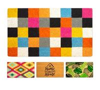 LUA VIKA Felpudo Entrada casa Originales - Cuadrados - 40x70 cm - Alfombra Entrada casa Exterior e Interior - Felpudo Coco - Resistente y Antideslizante