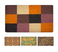 LUA VIKA Felpudo Entrada casa Originales - Cuadros - 40x70 cm - Alfombra Entrada casa Exterior e Interior - Felpudo Coco - Resistente y Antideslizante