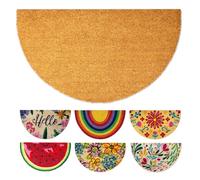 LUA VIKA Felpudo Entrada casa Originales - Liso - 40x70 cm - Alfombra Entrada casa Exterior e Interior - Felpudo Coco semicircular - Resistente y Antideslizante