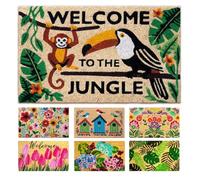 LUA VIKA Felpudo Entrada casa Originales - Welcome to The Jungle - 40x70 cm - Alfombra Entrada casa Exterior e Interior - Felpudo Coco - Resistente y Antideslizante