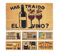 LUA VIKA Felpudo Entrada casa Originales y Divertidos - Has traido el Vino - 40x70 cm - Alfombra Entrada casa Exterior e Interior - Felpudo Coco - Resistente y Antideslizante