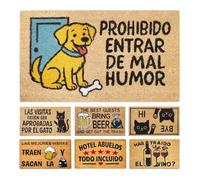 LUA VIKA Felpudo Entrada casa Originales y Divertidos - Perro Alegre - 40x70 cm - Alfombra Entrada casa Exterior e Interior - Felpudo Coco - Resistente y Antideslizante