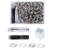 Luabue 100 Kit de Ojales Metalicoso con Herramienta Ojales Metalicos 18mm Ojales para Lonas Tela Cuero Carpas Cinturón Manualidades Toldos Lonas Ojales Ropa (18mm)