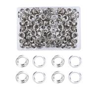 Luabue 200 Set Kit Ojetes Metalicos 12mm Ojetes y Arandela Plateado Kit de Ojales Metalicos para Toldos Ropa Cuero Telas Lonas