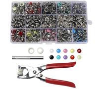 Luabue 260 Sets Botones de Presion con Alicate Corchetes de Presion Metalicos 10 Colores Botones a Presión Huecos para Baberos de Bebé Ropa Entretela Ropa Personalizada