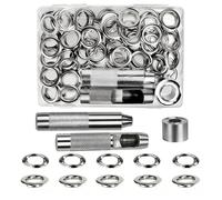 Luabue 50 Set Kit Ojetes Metalicos Kit de Herramienta 20mm Ojetes y Arandela Incluye Herramienta de Perforación Instalación Base Kit de Ojales Metalicos para Toldos Ropa Cuero Telas Lonas