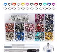 Luabue 540 Piezas Kit de Herramientas Ojetes Metalicos Kit Ojales Metalicos 5mm Herramienta de Montaje de Arandela Ojales Metalicos de Colores Kit Ojetes Metalicos para Lona Cuero Ropa