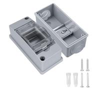 Luabue Caja Estanca Electrónica IP65, 2 Módulos Caja de Electricidad Superficie de Plástico ABS, Conexiones Eléctricas para Jardín o Exteriores