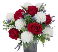 Luabue Conjunto Ramo Flores Seda Rosas Ramos de Flores Artificiales Margarita Flores Decorativas para Banquete Boda Partido Centros de Mesa El arreglo Floral Inicio Cocina Decoración