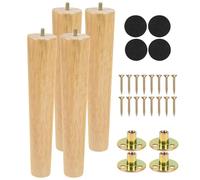 Luabue Juego de 4 patas de madera maciza de 30 cm, patas de silla de 30 cm, patas de sofá de madera maciza, patas de repuesto para cama, patas de tocador con almohadillas antideslizantes para proteger