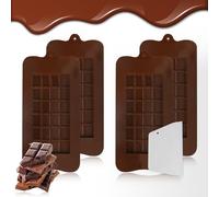 Luabue Silicona Moldes de Chocolate Molde Tableta Chocolate Profunda Antiadherente Para Hacer Chocolate, Dulces, Fondant, Pudín (1x24 4PCS)