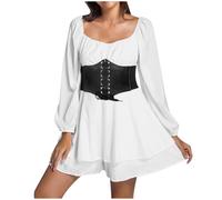 Luadnysin Disfraz De Pirata Disfraz Pirata Adulto Botas Mujer Xxl Adolescente Cenicienta Mujer Negro Chica Medieval Medieval Cinturon Chicas Disfraces Manga Steampunk Edad Media Blanco Corsaria Sexy