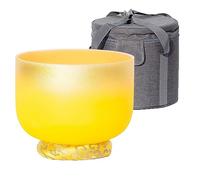 Luan Gold Chakra Crystal Singing Bowl, instrumento profesional de curación de sonido con bolsa de transporte, regalo for yoga meditación Zen (Color : E Note_10 Inch)