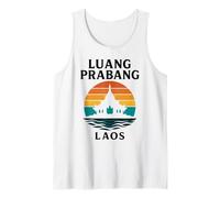Luang Prabang Laos Vintage Templo Viaje Mekong Río Asia Camiseta sin Mangas