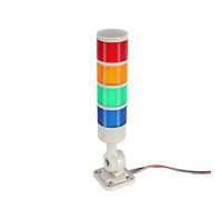 Luban Luces apilables de torre de señal, lámpara de advertencia industrial, torre Andon de 4 capas con base giratoria, luz constante/intermitente conmutable, 110 V/220 V CA