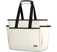 Lubardy Bolsa Playa Grande XXL Familiar Bolso Playa Mujer 30L Multibolsillo Bolso de Tote para Playa Viaje Natación Beige