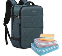Lubardy Mochila Portatil Hombre 40L Mochila Ordenador Portatil 17,3 Pulgadas Mochila Viaje Mujer Gran Impermeable con 3 Set de Organizador Equipaje para Trabajo Escolares Viaje Azul