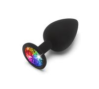 Tapón anal de silicona anal butt con piedra dilatadora estimulador negro suave