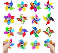 Lubibi 12 Piezas Fidget Spinner Juguete Sensorial,Novedad Y Coloridos Molinos De Viento Finger Hand Spinner, Premios De Aula, Rellenos De Bolsas De Fiesta para Niños, Juguetes Surtidos De Juguetes