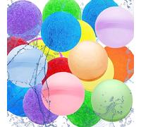 Lubibi 18 Piezas Globos de Agua Reutilizables,Silicona Globos Agua de llenado Rápido,Multicolores Pompones,Juguetes de Verano Aptos para Exteriores, Piscina, juegos de batalla de agua,Niños y adultos
