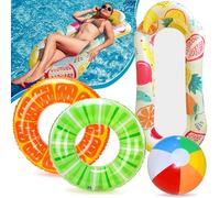 Lubibi 4 PCS Anillo de natación Inflable Fruto, con Flotadores inflables para Piscina, Anillas de natación y Pelotas de Playa para Adultos, Juguetes de Piscina de Playa de Verano para Adultos y niños