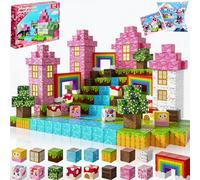 Lubibi Bloques Magneticos Construccion Niños 100 Piezas con Unicornio, Cubos Magneticos, Educativo Montessori, Juguete Creativo Montessori Sensoriales Stem Bloques para Niños Y Niñas