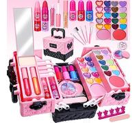 Lubibi Juego de Maquillaje Lavable para niños con Caja de Maquillaje, Kit de cosméticos Reales de Seguridad Probada para niños, Juguete de Regalo de cumpleaños y Navidad para niñas de 4-8