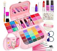 Lubibi Kit de Maquillaje Niñas,Juguete de Maquillaje Cosmético Lavable,Juegos de Belleza Cosméticos No Tóxico,Maletín Maquillaje,Regalo de Princesa,Cumpleaños Regalo para Niñas de3 4 5 6 7 8 9 10Años