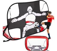 Lubibi Portería de Fútbol Plegable 2 en 1 para Niños, Portátil con Bolsa de Transporte, Red de Entrenamiento Al Aire Libre para Jardín y Parque, 120x80x80cm