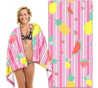 Lubibi Toalla Microfibra, 160 * 80cm Toalla De Playa Grande, Secado Rápido, Ultra Suave, Control De Arena, Bueno para La Playa, El Yoga, La Sauna, El Fitness, Toalla Deportiva Ligera, Tema De La Piña