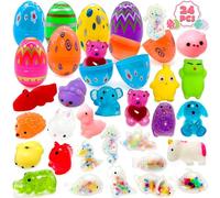 Lubibi Vorgefüllte Ostereier Gefüllt, Mit 24 Mochi-Squishy-Spielzeugen Für Kinder, Dekompressionsspielzeug, Füller Für Kinder Für Osterkörbe, Ostern Partyzubehör, Für Osterthema Party Gunst