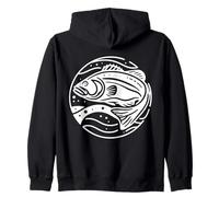 Lubina Arte Lineal Amante del Aquarium Sudadera con Capucha