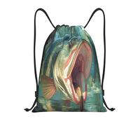 Lubina Negra Gigante En Un Pantano, Primer Plano Bolsa De Gimnasio Bolsa De Cuerdas Ligera Fácil De Doblar Mochila Cuerdas para Senderismo Al Aire Libre Viaje 36X42Cm