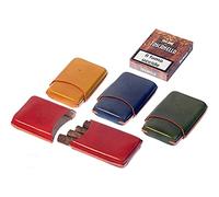 Lubinski - Estuche cuadrado para 4 Toscanelli de cuero coloreado - Fabricado en Italia Verde