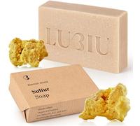 lubiu Jabón de Azufre - 100g Pastilla Jabon Cara Piel Grasa & Acne - Pastilla de Jabon de Azufre Acne
