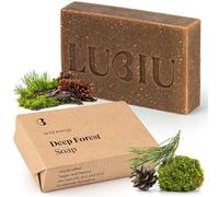 lubiu Jabón de Bosque para Hombres 100g - 5 en 1 Pastilla de Jabon Natural sin Quimicos (Cuerpo, Cara, Manos, Barba, Cabello) - Pastilla Jabon Ducha - Jabones Artesanales - Regalo Vegano