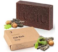 lubiu Jabón de Roble para Hombres 100g - 5 en 1 Pastilla de Jabon Natural sin Quimicos (Cuerpo, Cara, Manos, Barba, Cabello) - Pastilla Jabon Ducha - Jabones Artesanales - Regalo Vegano
