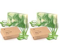 lubiu Jabón Natural de Aloe Vera - 100g Jabon de Manos Pastilla Jabon Cuerpo y Pastilla de Jabon Facial Para Hidratar y Nutrir la Piel - Jabones Artesanales (Paquete de 2)