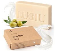 lubiu Pastilla Jabon Natural - 100g Jabon Leche de Cabra Para Hidratar - Úselo Como Jabón Facial y Cuerpo y Manos - Jabones Artesanales