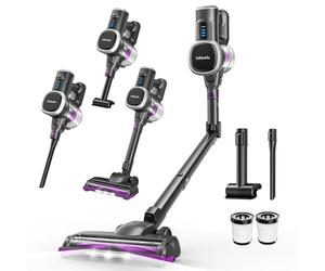Lubluelu Aspiradora de Mano Sin Cable, Aspiradora Escoba de 45 000 Pa Potente con Pantalla LED y Tubo Plegable, Aspiradora Anti-Enredos para Pelos de Mascotas, Alfombras, Coche, Rincones y Esquinas