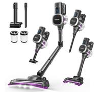 Lubluelu Aspiradora inalámbrica de 400 W, 45.000 Pa, Potencia de succión, 50 min de autonomía, Cepillo antienredos y 2 filtros, aspiradora inalámbrica para Suelos Duros, alfombras y Pelo de Animales