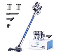 Lubluelu Aspiradora sin Cable 25000pa, Aspirador Escoba sin Cable Potente 220W Batería Extraíble 50min de Autonomía Aspirador con Cepillo Antienredos y 2 Filtros, para Suelos Duros Pelo de Mascota